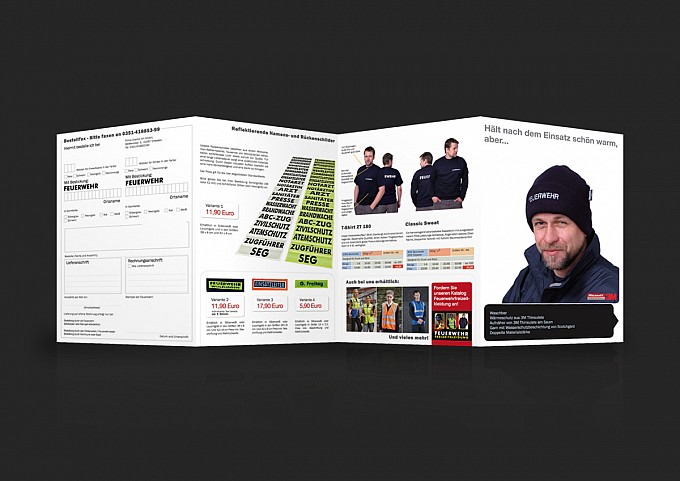 Faltblatt Feuerwehrkleidung Katalog